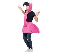 Smiffys Disfraz de flamenco, Rosa, Pieza de espuma con cuello y capucha Halloween, Carnaval