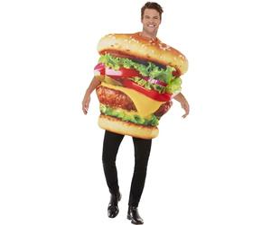 Smiffys Disfraz de hamburguesa, Disfraz de una sola pieza Halloween, Carnaval