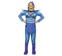 Smiffys Disfraz de He Man Skeletor con pecho de goma EVA, mono, cinturón, fundas para las botas y máscara