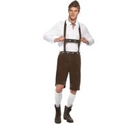 Smiffy's - Disfraz de hombre bávaro con pantalones cortos con tirantes y sombrero