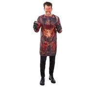 Smiffys Disfraz de hombre de masacre para Halloween, camiseta de carnicero salpicada de sangre y guantes para adultos, disfraz aterrador para fiestas temáticas de terror, eventos de Halloween y