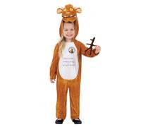 Smiffys - Disfraz de Julia Donaldson Gruffalo para niños, todo en uno, con capucha de personajes y accesorio de fieltro, con licencia oficial de Gruffalo, disfraces para niños