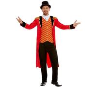 Smiffys Disfraz de maestro de ceremonias, Rojo, con chaqueta, camisa figurada y pantalones Halloween
