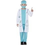 Smiffys Disfraz de médico, Azul, Abrigo, sombrero y máscara