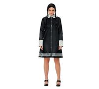 Smiffys Disfraz de Miércoles, de la familia Addams, Vestido y peluca