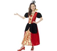 Smiffys Disfraz de Miss Hearts, Rojo, con vestido y corona de fieltro 3D