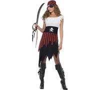Smiffys Disfraz de moza pirata, con vestido y adorno para la cabeza