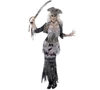 Smiffys Deluxe Ghost Ship Ghoulina Costume, Grey (Size L)