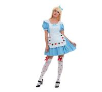 Smiffys Disfraz de nina baraja de cartas, Azul, con vestido Halloween, Carnaval