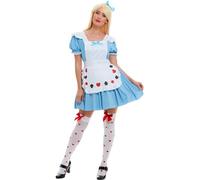 Smiffys Disfraz de nina baraja de cartas, Azul, con vestido Halloween, Carnaval
