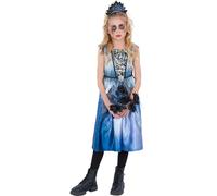 Smiffys Disfraz de novia espiritual con vestido y tiara, disfraz de Halloween para niños, disfraces de Halloween