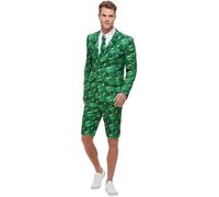 Smiffys Disfraz de palmera tropical, Verde, con chaqueta, cortos y corbata Halloween, Carnaval