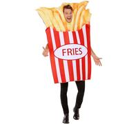 Smiffy's Disfraz de patatas fritas – De una sola pieza, Rojo y blanco – Halloween