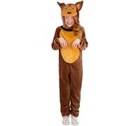 Smiffys Disfraz de perro, Marrón, con mono con capucha y cola Halloween, Carnaval