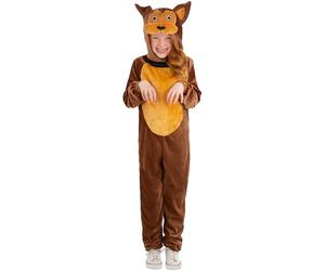 Smiffys Disfraz de perro, Marrón, con mono con capucha y cola Halloween, Carnaval
