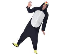 Smiffys Disfraz de pingüino, Todo es un solo disfraz con capucha Halloween, Carnaval