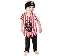Smiffys Disfraz de pirata alegre para niños pequeños, con camiseta, pantalones, y bandana