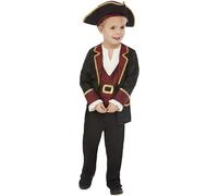 Smiffys Disfraz de pirata espadachín masculino de lujo, Borgoña, Chaqueta, top, pantalones y sombrero