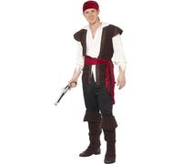 Smiffys Pirate Costume, Brown (Size M)