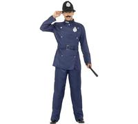 Smiffys Disfraz de policía de Londres, azul, con pantalones, chaqueta y sombrero