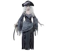Smiffys Disfraz de princesa de Ghost Ship, Gris, con vestido y sombrero Halloween, Carnaval