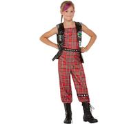 Smiffys Disfraz de riquero punk, Rojo, Top y pantalones