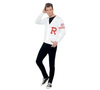 Smiffys Disfraz de Rydell Prep de Grease, Blanco, con Chaleco de Punto