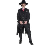 Smiffys Disfraz de Sheriff del Oeste auténtico, con chaqueta, top, corbata y placa Halloween