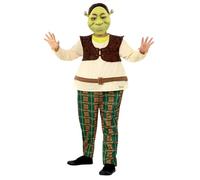 Smiffys Disfraz de Shrek para niños, Verde, con traje de aro y máscara de EVA