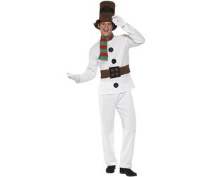 Smiffys Disfraz de Sr. Muñeco de nieve, Blanco, con parte de arriba, cinturón incorporado, pantalón, bufanda y sombrero Halloween, Carnaval