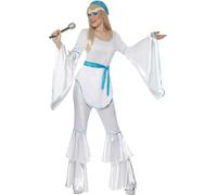 Smiffys Disfraz de Super Trooper, blanco, con top, pantalones, sombrero y cinturón corbata Halloween