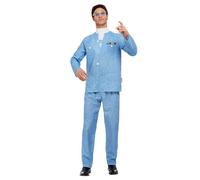 Smiffys Disfraz de Thunderbirds Brains, Azul, Chaqueta, pantalones, peluca y gafas