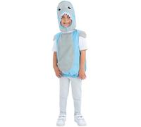Smiffys Disfraz de tiburón azul, con tabardo y capucha separada Halloween