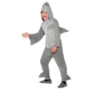 Smiffys Disfraz de tiburón, Mono Gris con Capucha y Aletas, Disfraz de Animal para niños, Disfraces de Animales