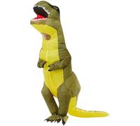 Smiffys Disfraz de tiranosaurio rex hinchable, Verde, Disfraz de una sola pieza Halloween, Carnaval