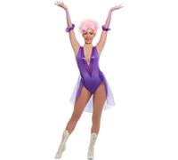 Smiffy's Disfraz de trapecista con bodi y guantes, Morado, Halloween Carnaval