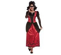 Smiffys Disfraz de vampiresa gótica, Negro, con vestido y m scara para los ojos Halloween