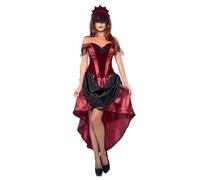 Smiffys Disfraz de vampiresa veneciana, con parte de arriba, falda y adorno para la cabeza