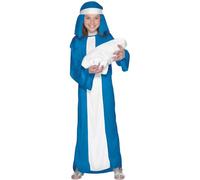 Smiffys Disfraz de Virgen María para niña, Azul, con vestido y adorno para la cabeza