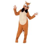 Smiffys Disfraz de zorro, Naranja, con traje entero y cola Halloween, Carnaval