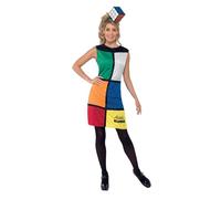 Smiffys Disfraz del Rubik's Cube, con vestido, diadema y bolsa Halloween, Carnaval