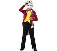 Smiffys Disfraz del Sr. Conejo blanco, Chaleco, chaqueta, reloj, pajarita y máscara Halloween, Carnaval
