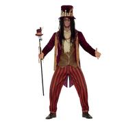 Smiffys Disfraz deluxe, curandero vudú, Rojo, con pantalones, chaqueta, chaleco, collares y sombrero
