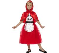 Smiffys Disfraz deluxe de Caperucita Roja, rojo, con vestido y capucha Halloween, Carnaval