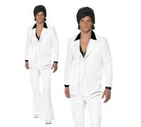 Smiffys Disfraz Época 70s Disco John Travolta Blanco Poliéster