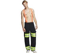 Smiffys Disfraz Fever de bombero, con pantalones y tirantes Halloween, Carnaval