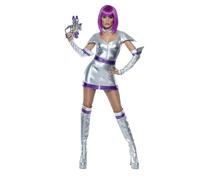 Smiffys Disfraz Fever de cadete del espacio, con vestido, cinturón, muñequeras y cubrebotas