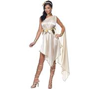 Smiffys Disfraz Fever de diosa, con vestido, cinturón, muñequeras, gargantilla y complemento para el pelo Halloween, Carnaval