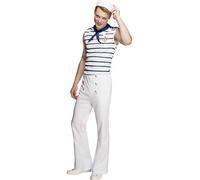 Smiffys Disfraz Fever de marinero francés, con top, pantalones y pañoleta de cuello