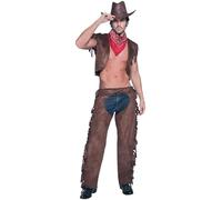 Smiffys Disfraz Fever de vaquero, con chaleco, chaparreras y bufanda